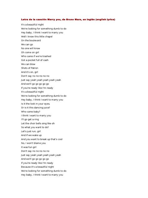 marry you traduccion